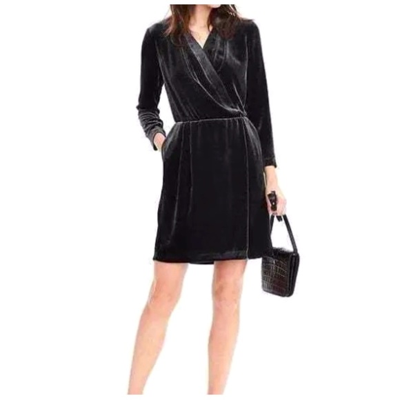 Banana Republic Dresses Banana Republic Long Sleeve Velvet Wrap